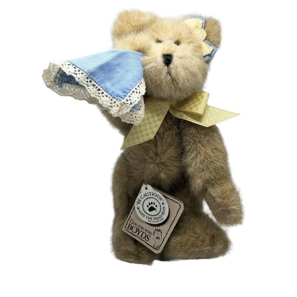 Boyds Will B Missing You Teddy Bear 8" Beige Fully Jointed Plush Vintage Stuffed - Picture 6 of 8